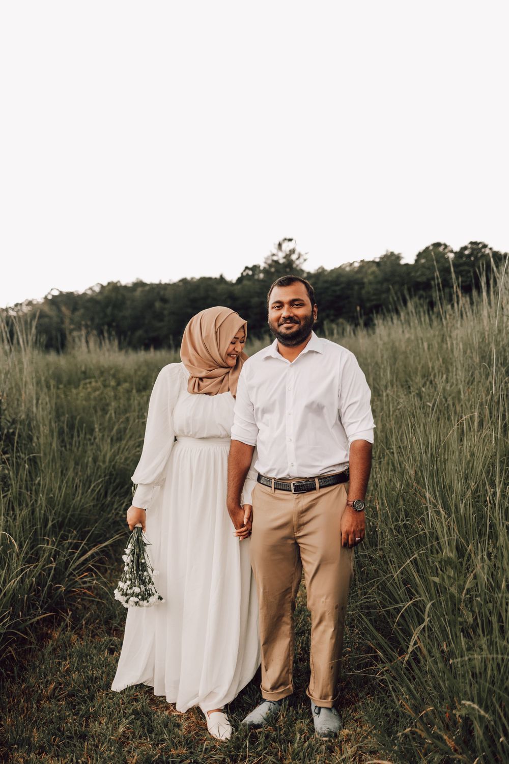 Indian couple candid in field