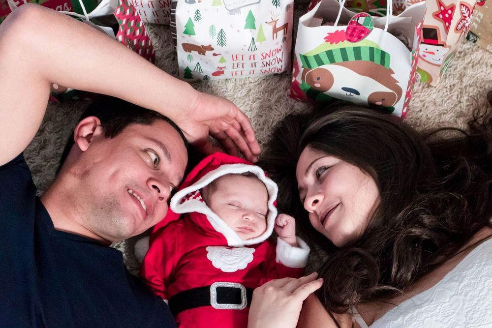 Newborn Family Photography for Christmas in Fresno, Callifornia