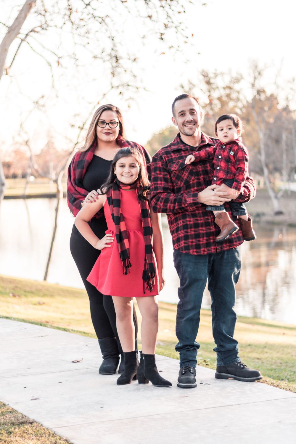 Outdoor Family Photography in a park in Fresno, California Photoshoot by a Lake