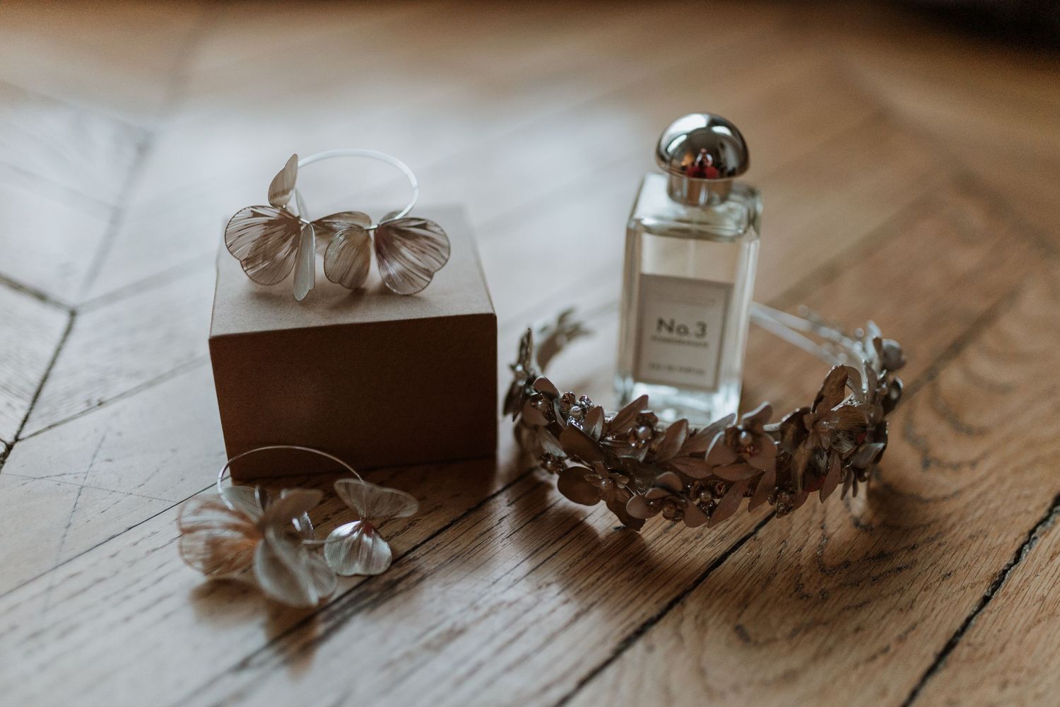 Hand made headband and earrings from Honey and Ember