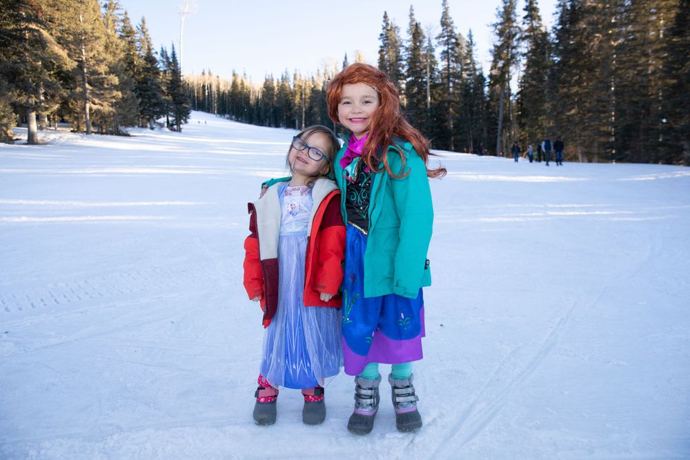 Two young participants pose before the 2020 GORE-TEX Kahtoola Uphill.