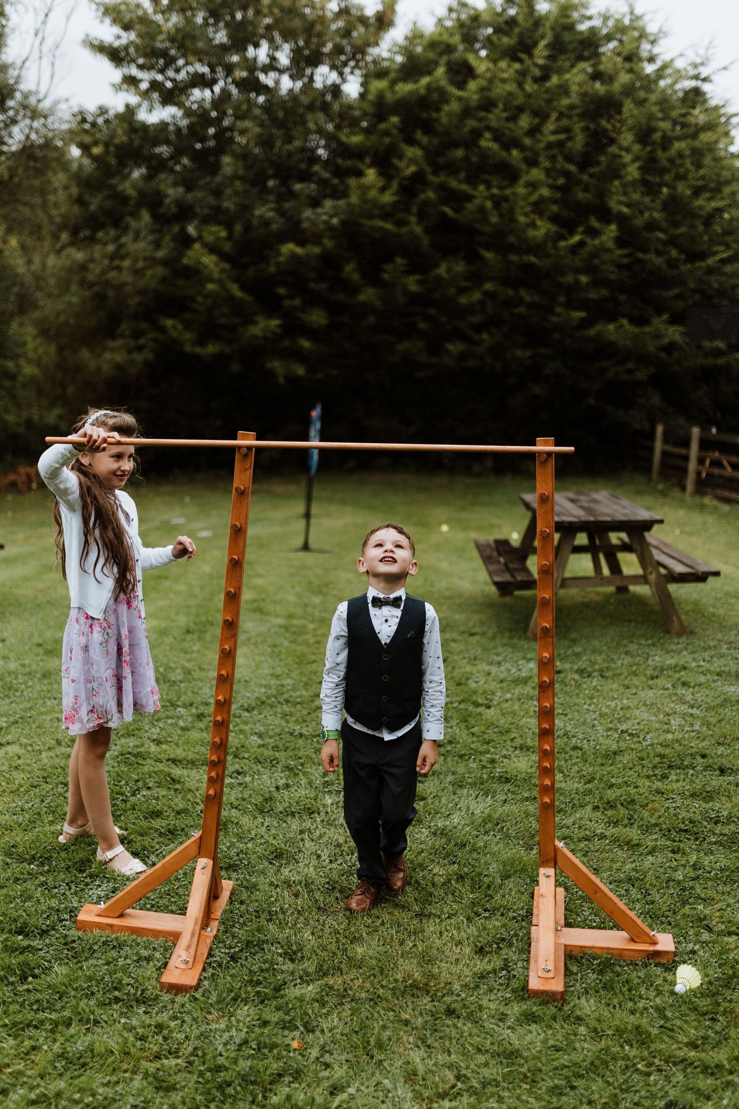 Fun games on the lawn at Glyngynwydd Wedding Barns, Llanidloes