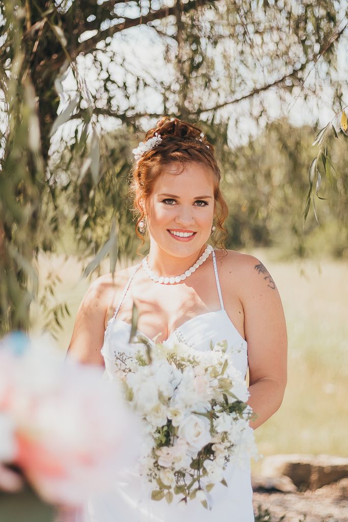 bride under a tree