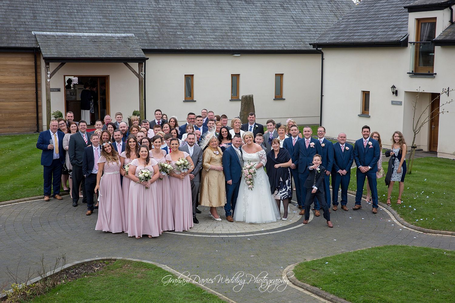 group photo at Old Walls Gower Wedding