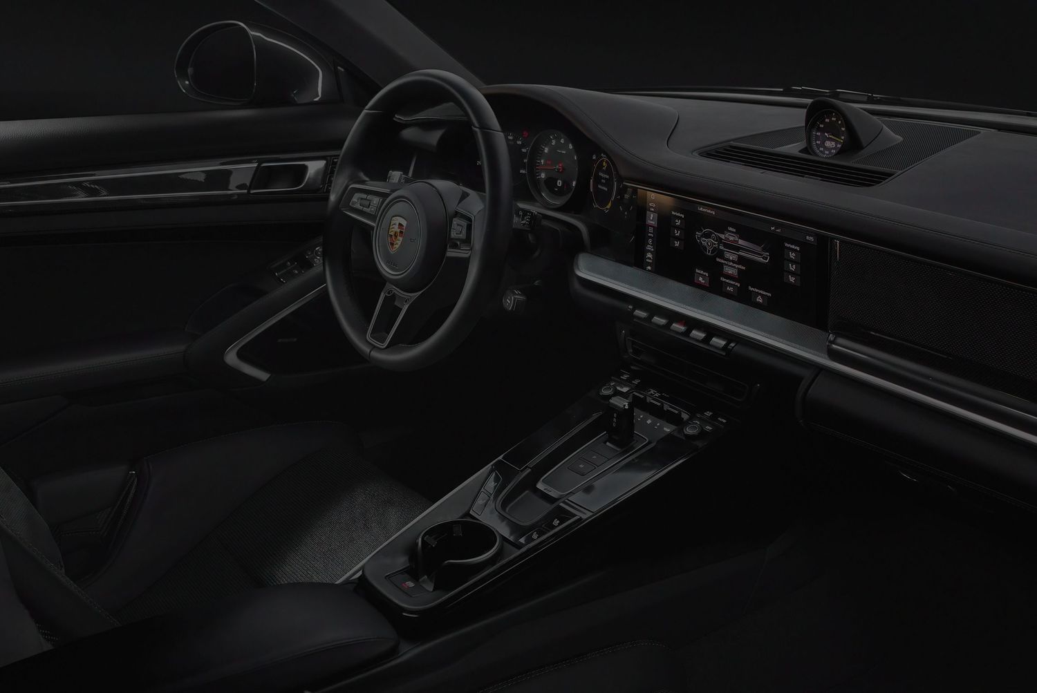 Porsche 911 992 interior camouflage removal illustration CGI rendering