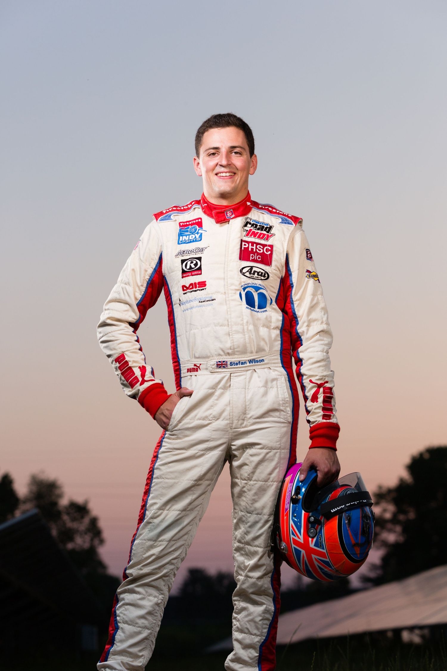 Professional headshots for rookie Indy Car race car driver Stephan Wilson
