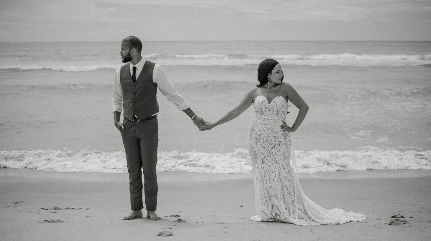 beach elopement videographer emerald isle wedding