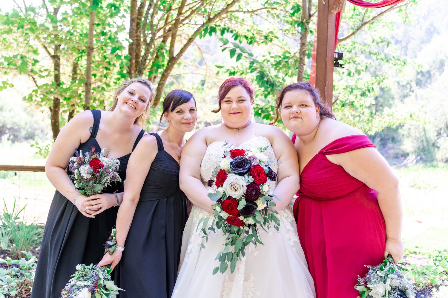 Bride with her bridesmaids