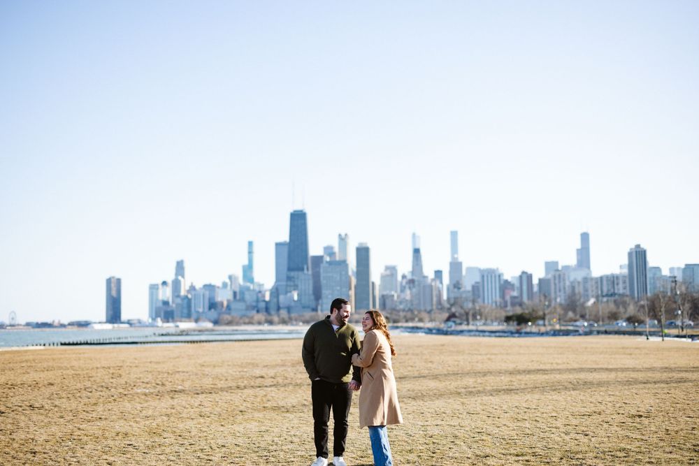 Intimate exchange of vows amidst the hustle and bustle of downtown Chicago.