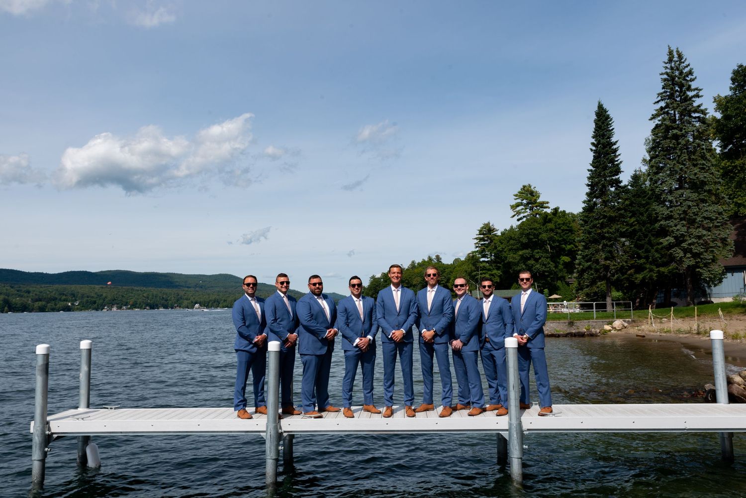 Groomsmen bridal party destination wedding Lake George NY Leah Ramuglia Photography