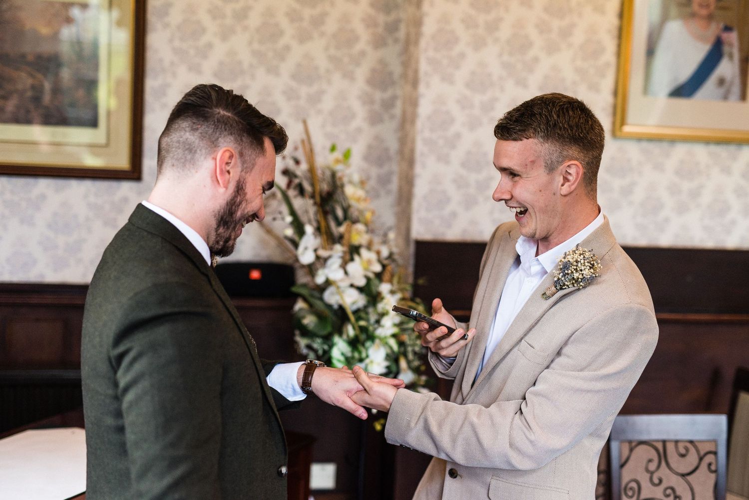 Priory Hall, Dudley registry office. Natural wedding photographer in Derby, Nottingham & the Peak District. Affordable packages.