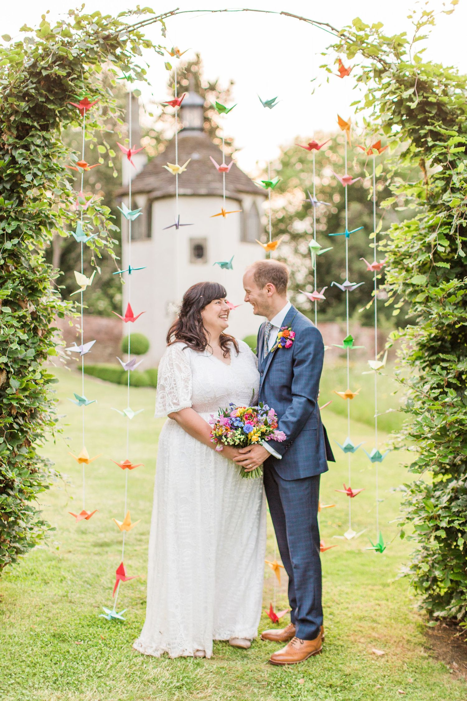 Hayley Elizabeth Photography Homme House Wedding Photographer West Midlands Micro wedding couple with origami cranes