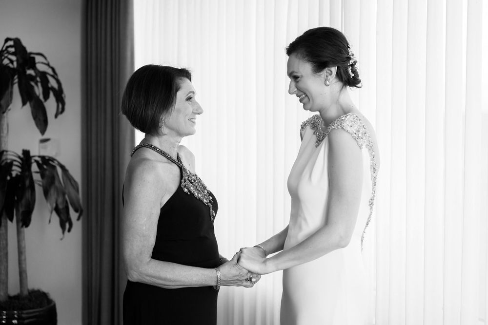 Bride and her mother before wedding at InterContinental Cleveland photographed by Tom Forrest.