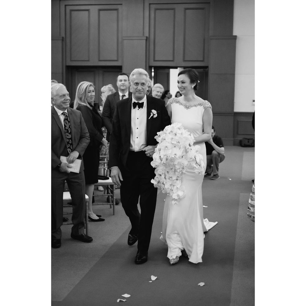 Bride and father during wedding ceremony at InterContinental Cleveland photographed by Tom Forrest.