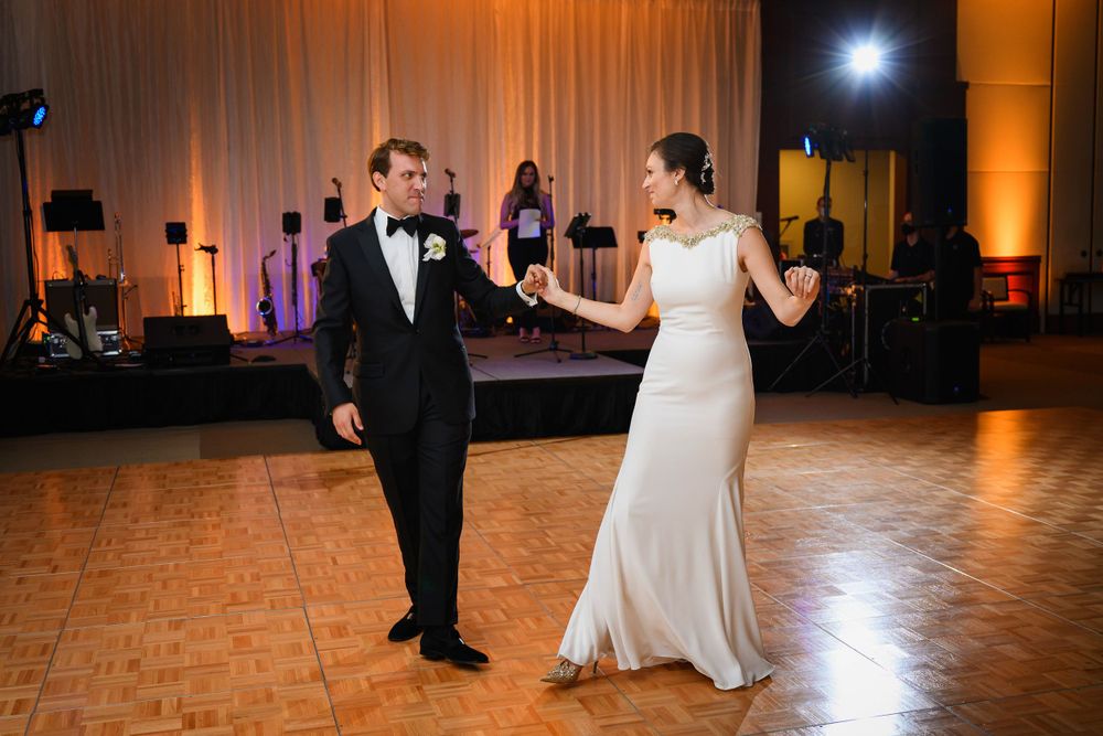 Bride and groom's first dance during wedding reception at InterContinental Cleveland photographed by Tom Forrest.