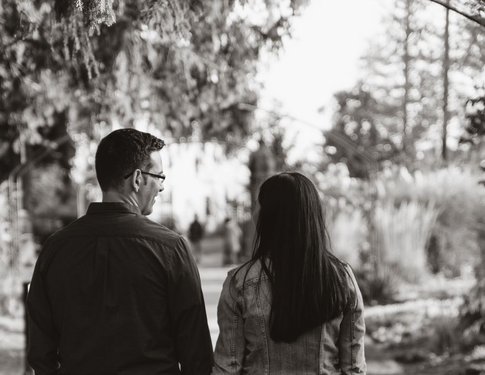 Spring romantic engagement photos at Guildwood Park, Scarborough, Ontario