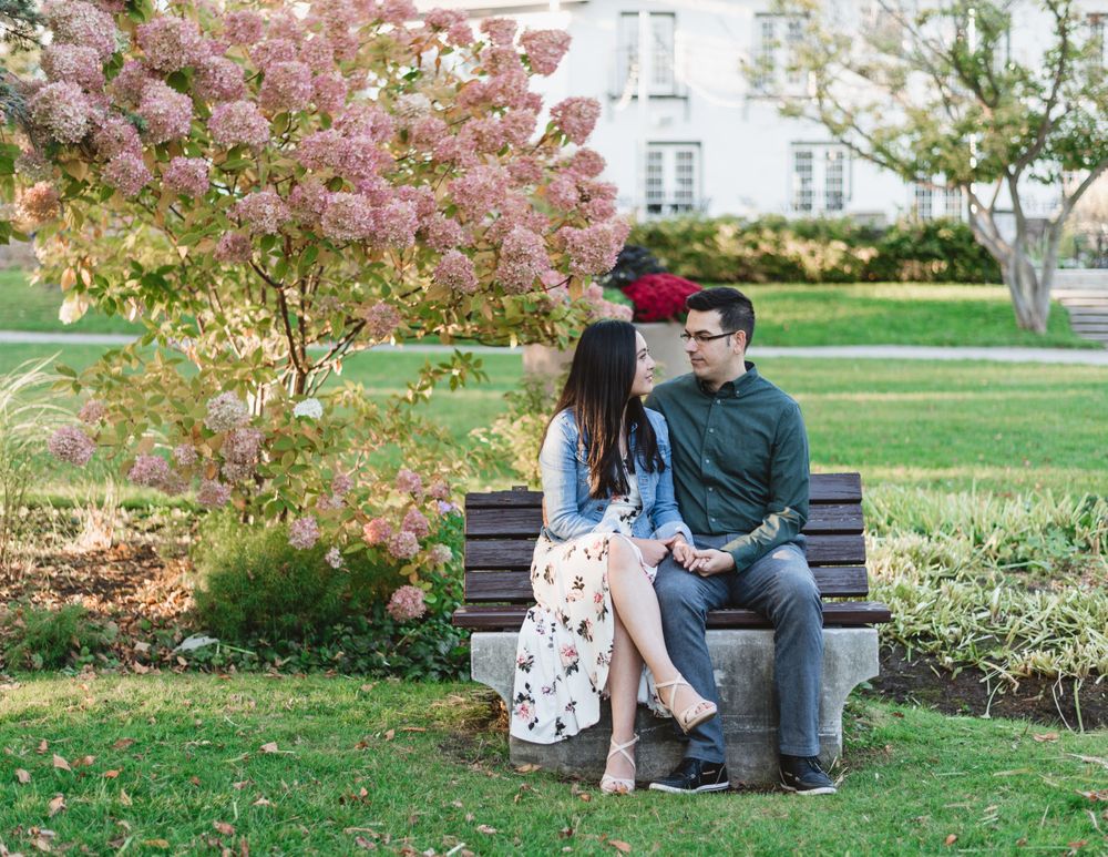 Spring romantic engagement photos at Guildwood Park, Scarborough, Ontario
