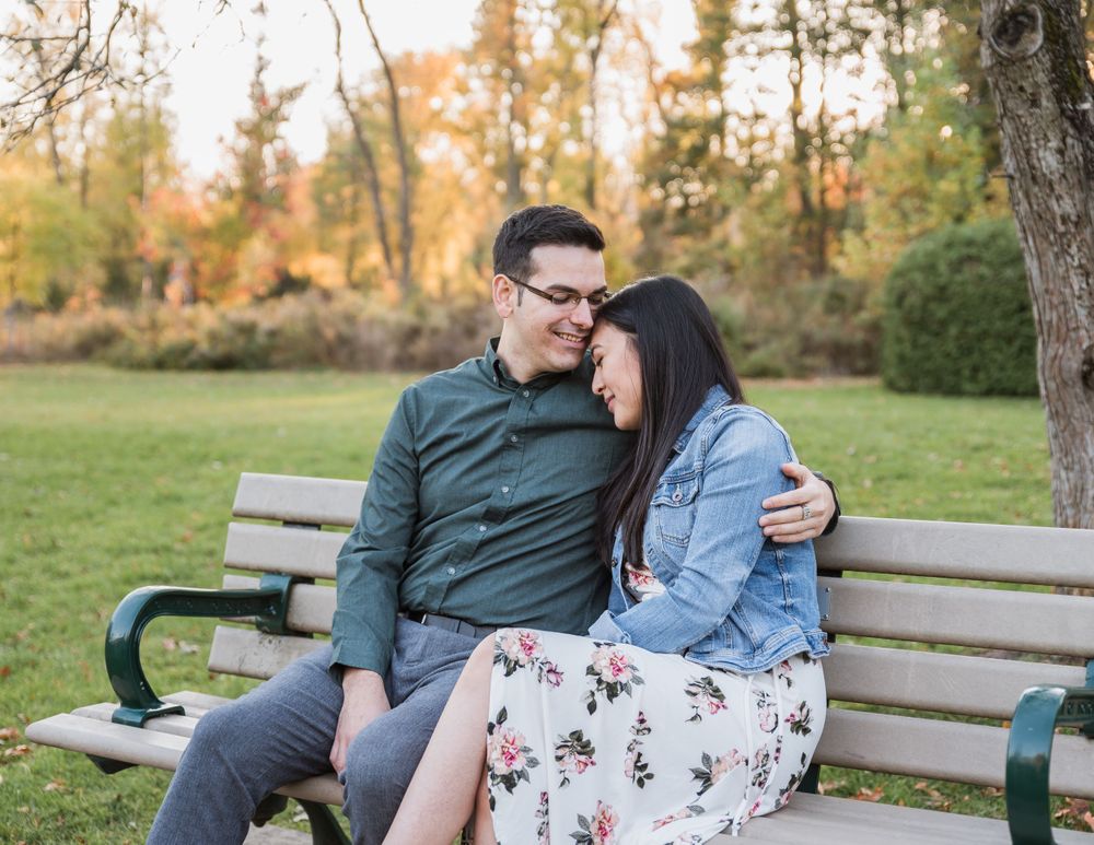 Spring romantic engagement photos at Guildwood Park, Scarborough, Ontario