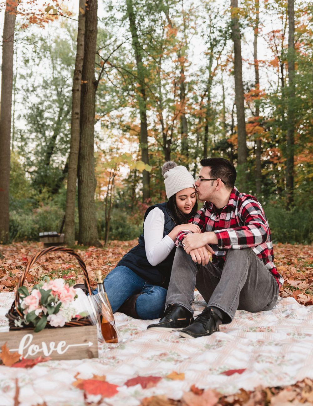 Fall romantic engagement photos at Guildwood Park, Scarborough, Ontario