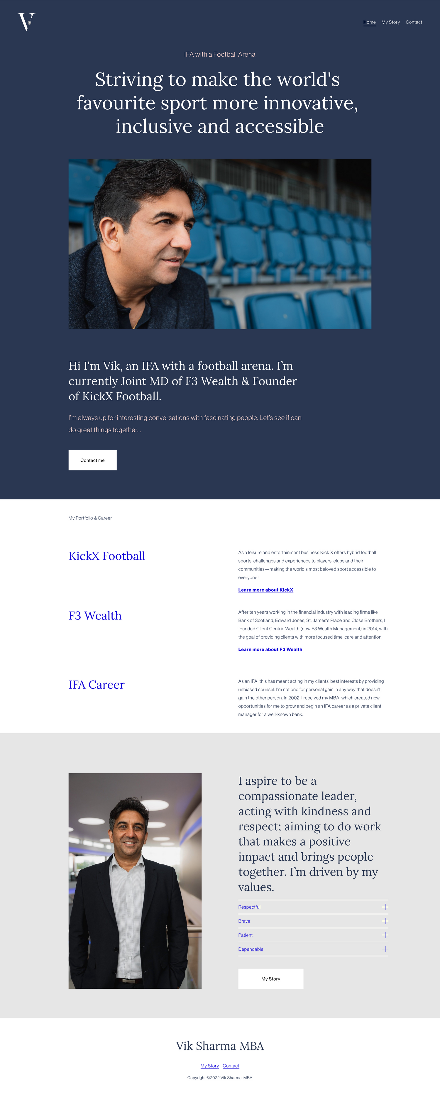 screenshot of personal website design