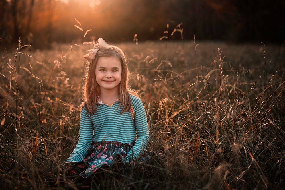 Huntsville, Al girl in field fall colors