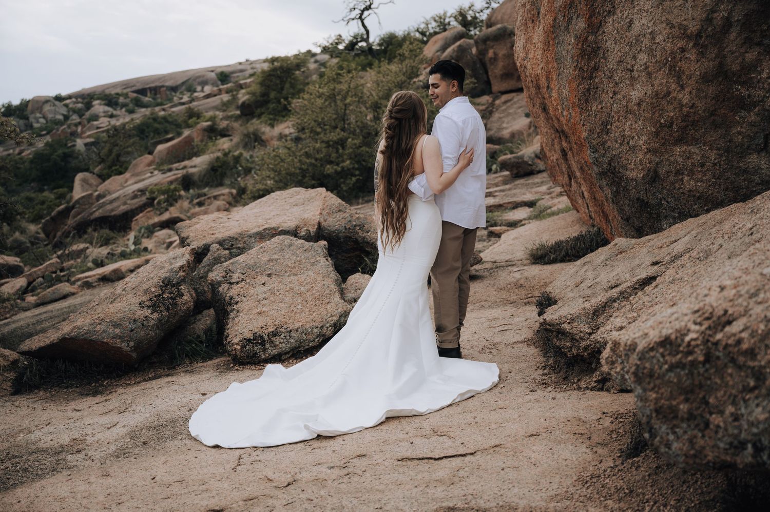 Elopement on Enchanted Rock, Austin, Texas.