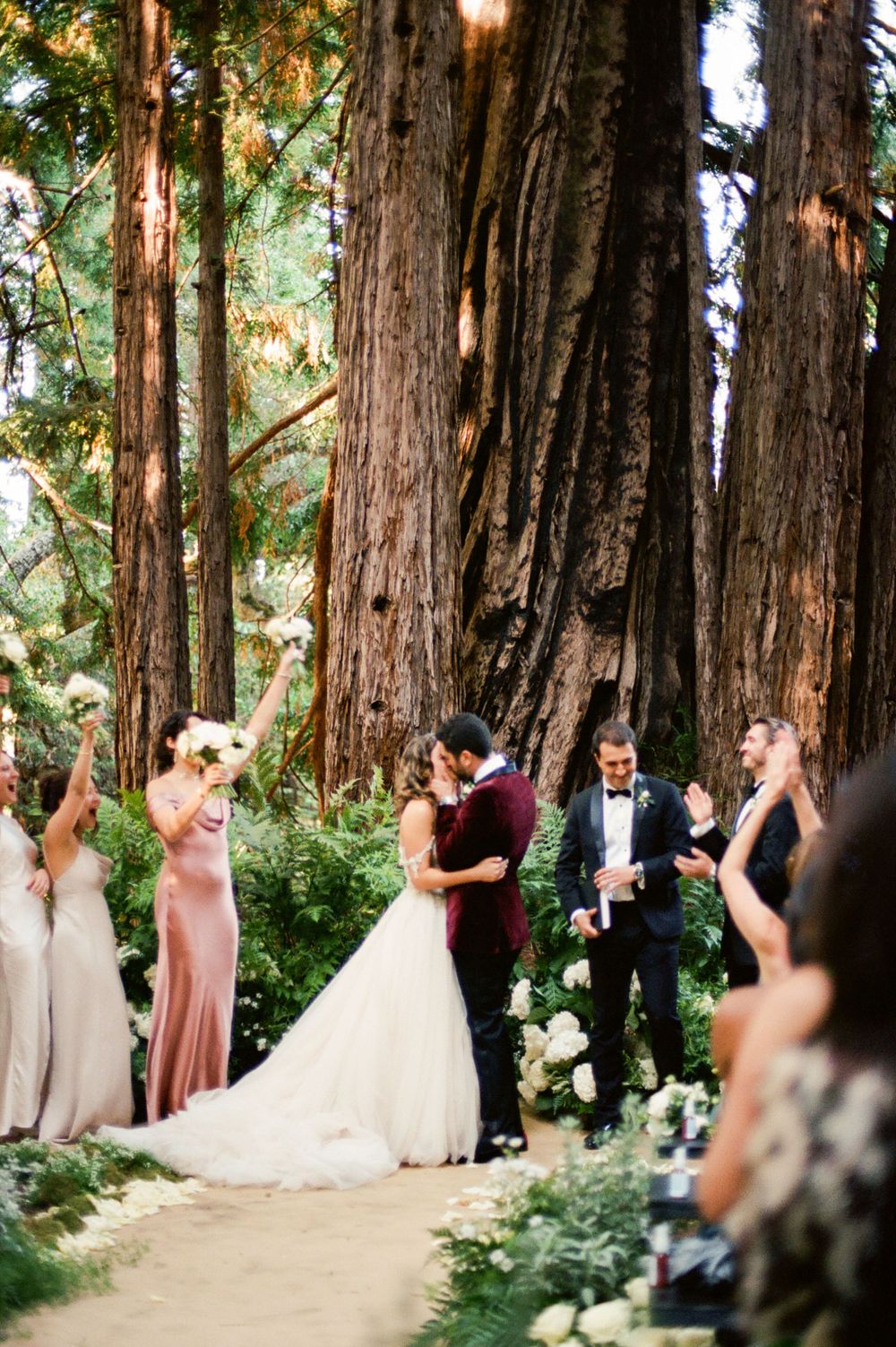 red wood forest wedding. california wedding. monterey wedding ceremony. Private estate wedding. film wedding photos