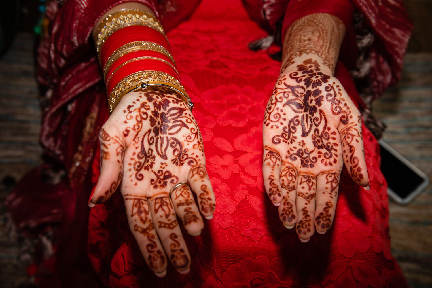 Mehndi on Brides hands showing - Long Island Wedding Photographer