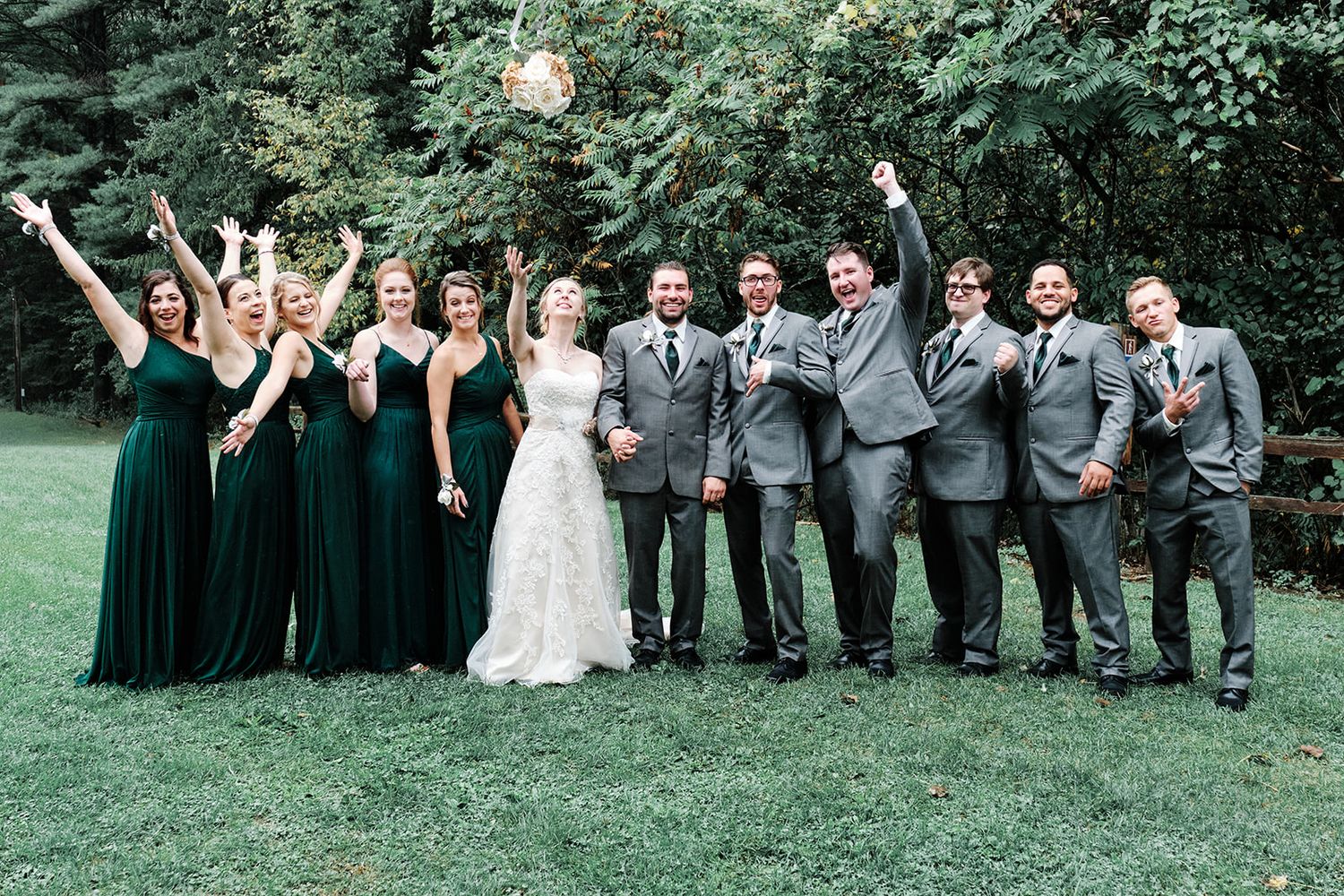 Bridal Party celebrating - Northeast Wisconsin Wedding Photography.