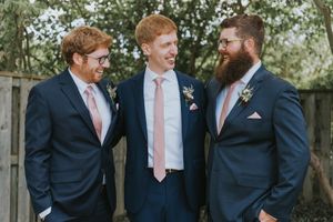 Groom and Groomsmen having a good laugh
