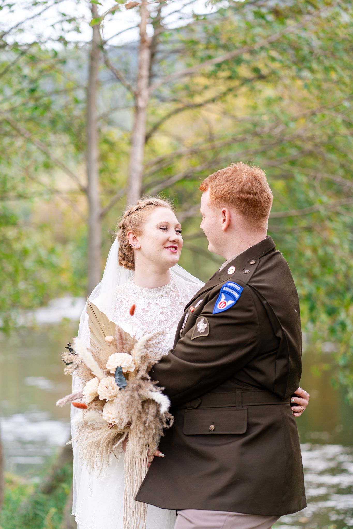 bride laughs with groom