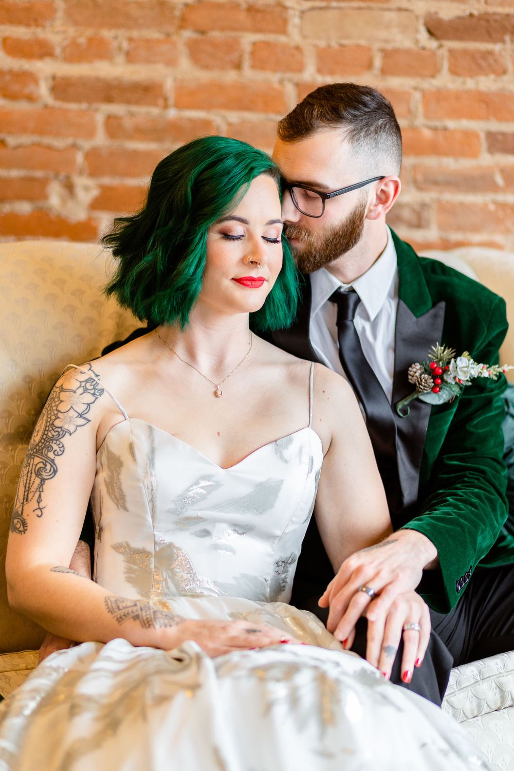 Groom and Bride take a moment to breathe in each other