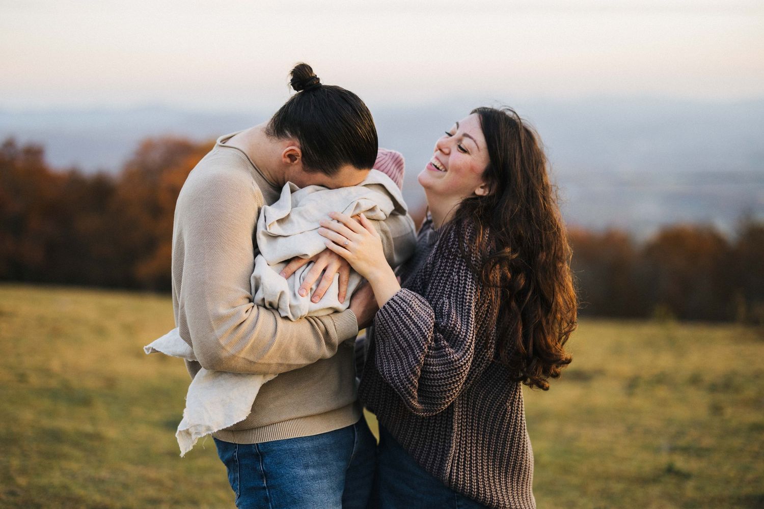 Asheville family photography candid moments with a family in the mountains
