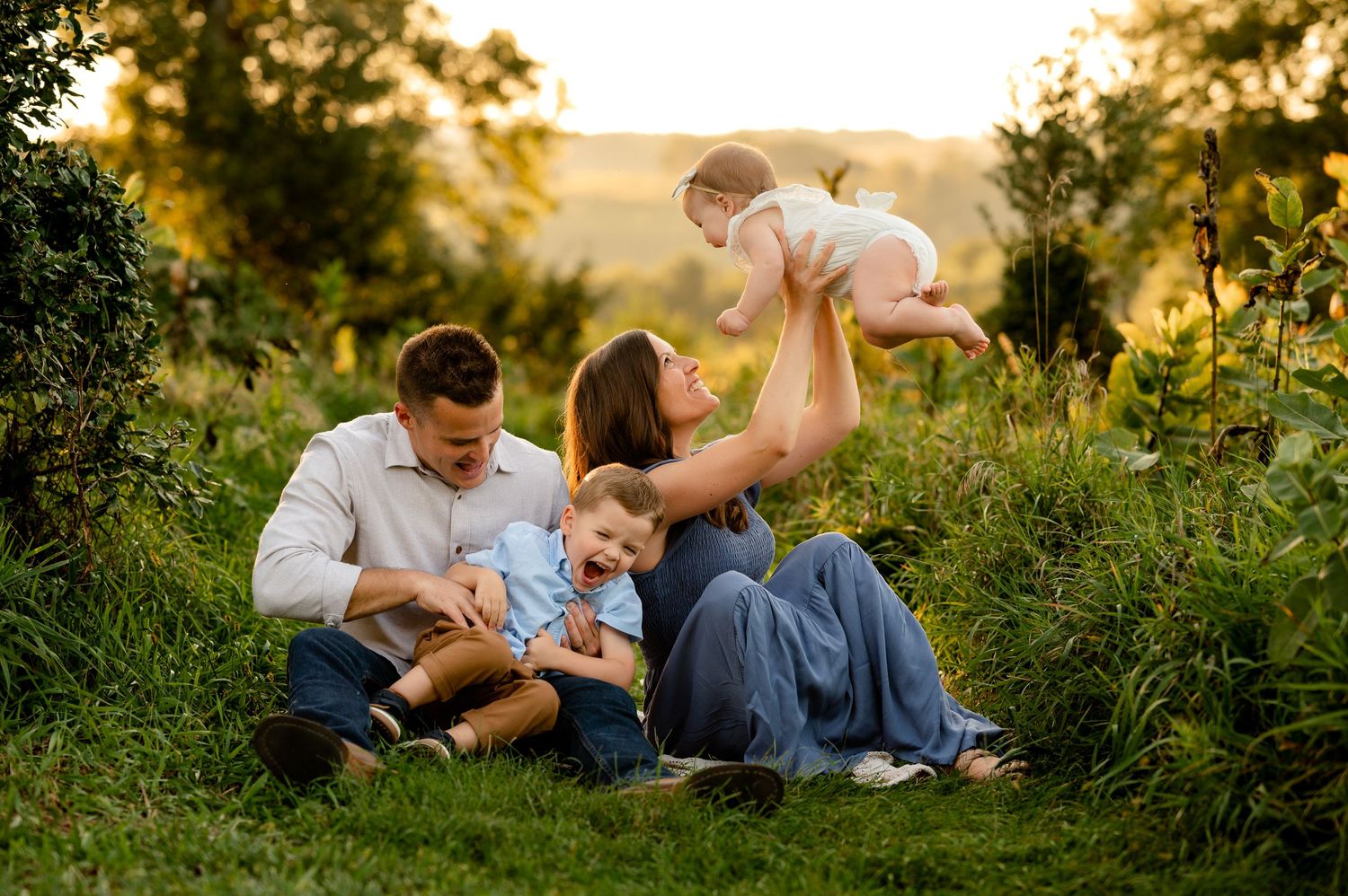 family sitting and playing created by Storms Photography Pennsylvania photographer