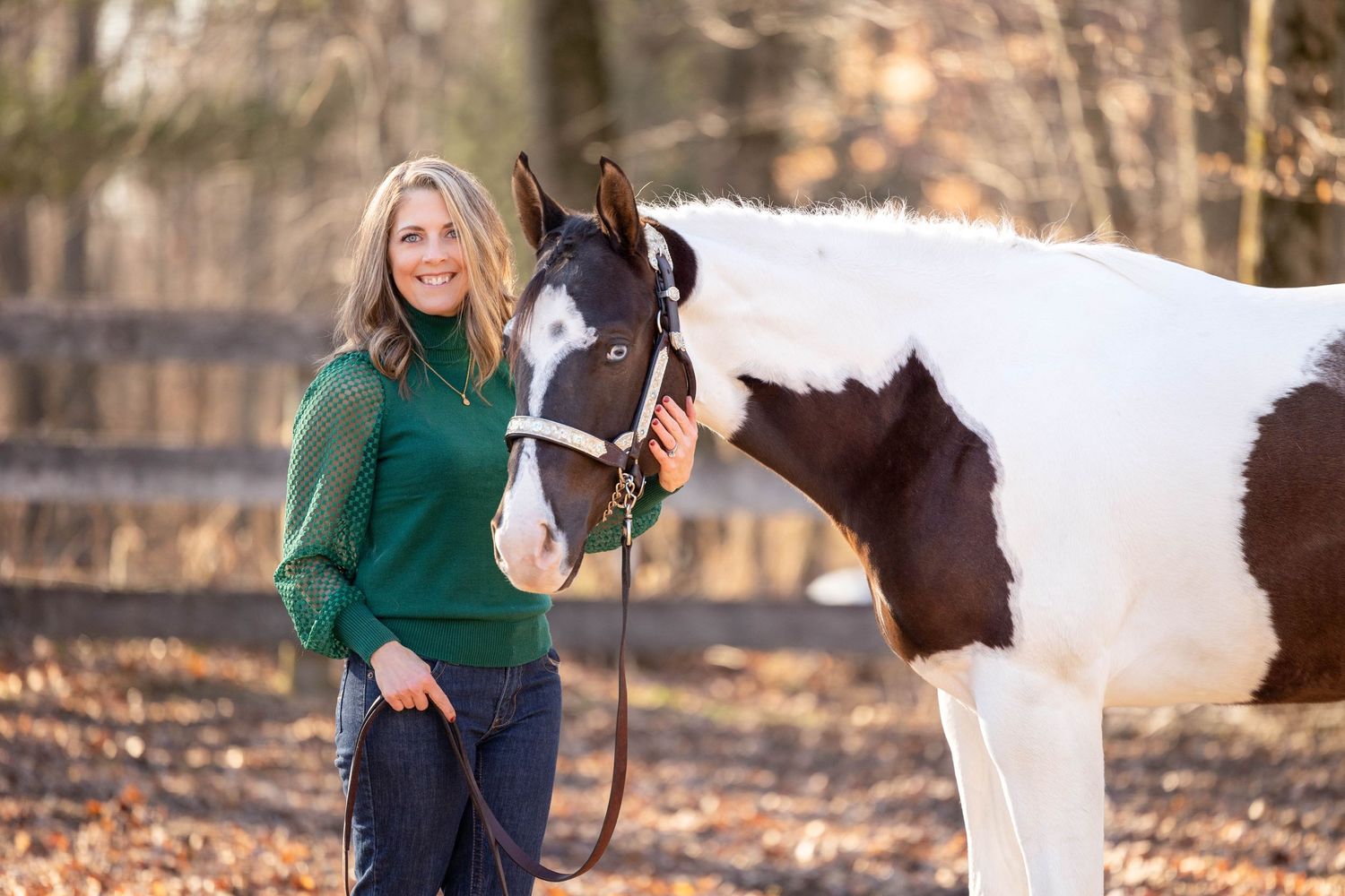 woman and her paint mare