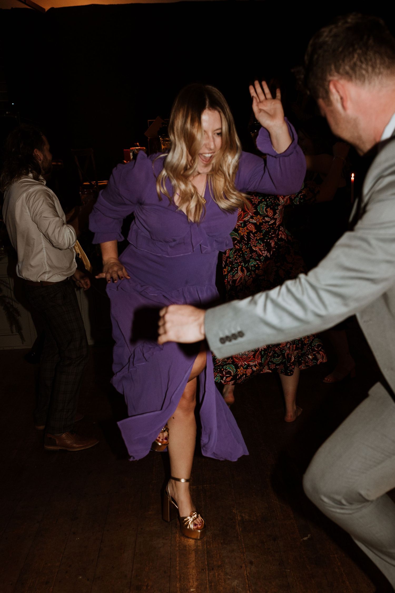 Candid wedding reception dance floor photography