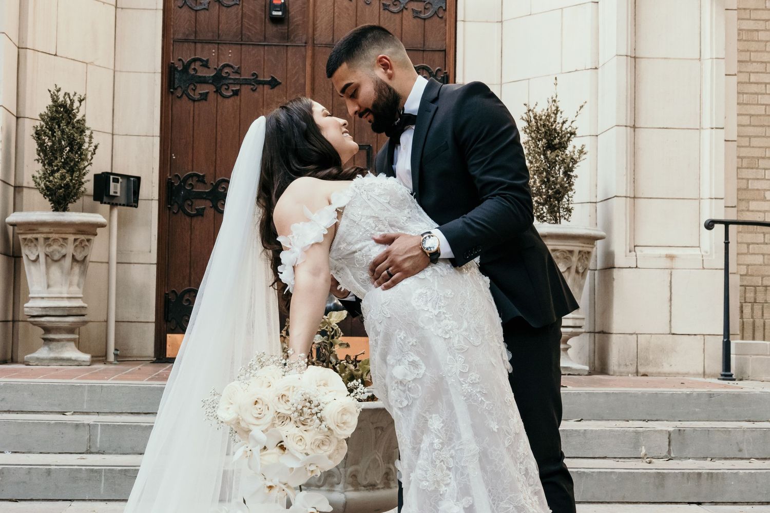 wedding photography outside of church