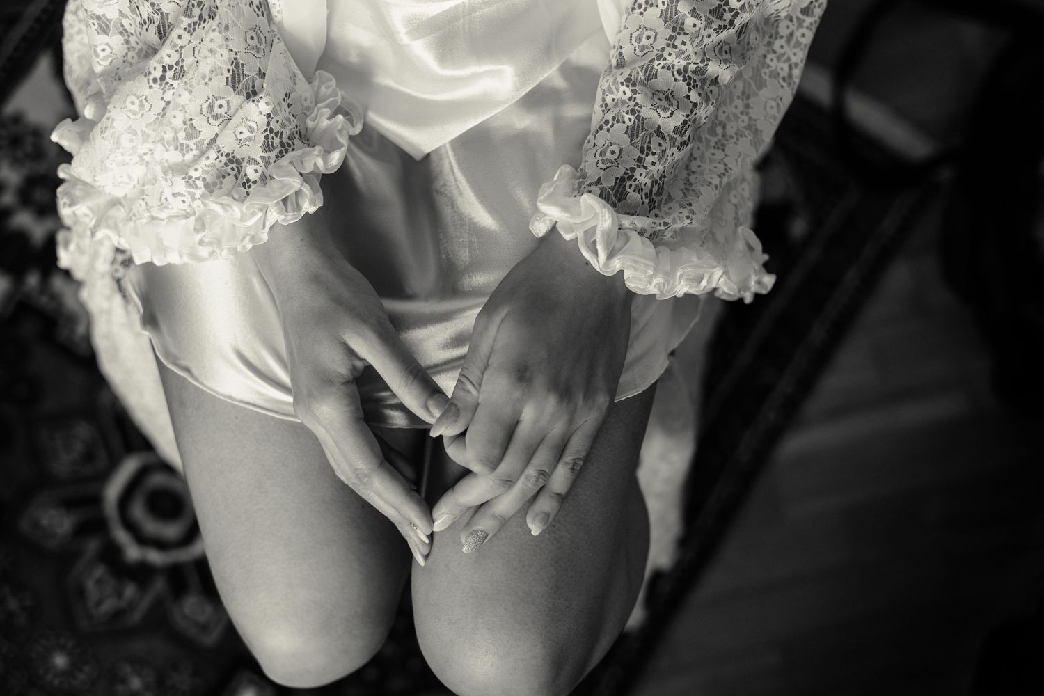 dettaglio dell'abito da sposa