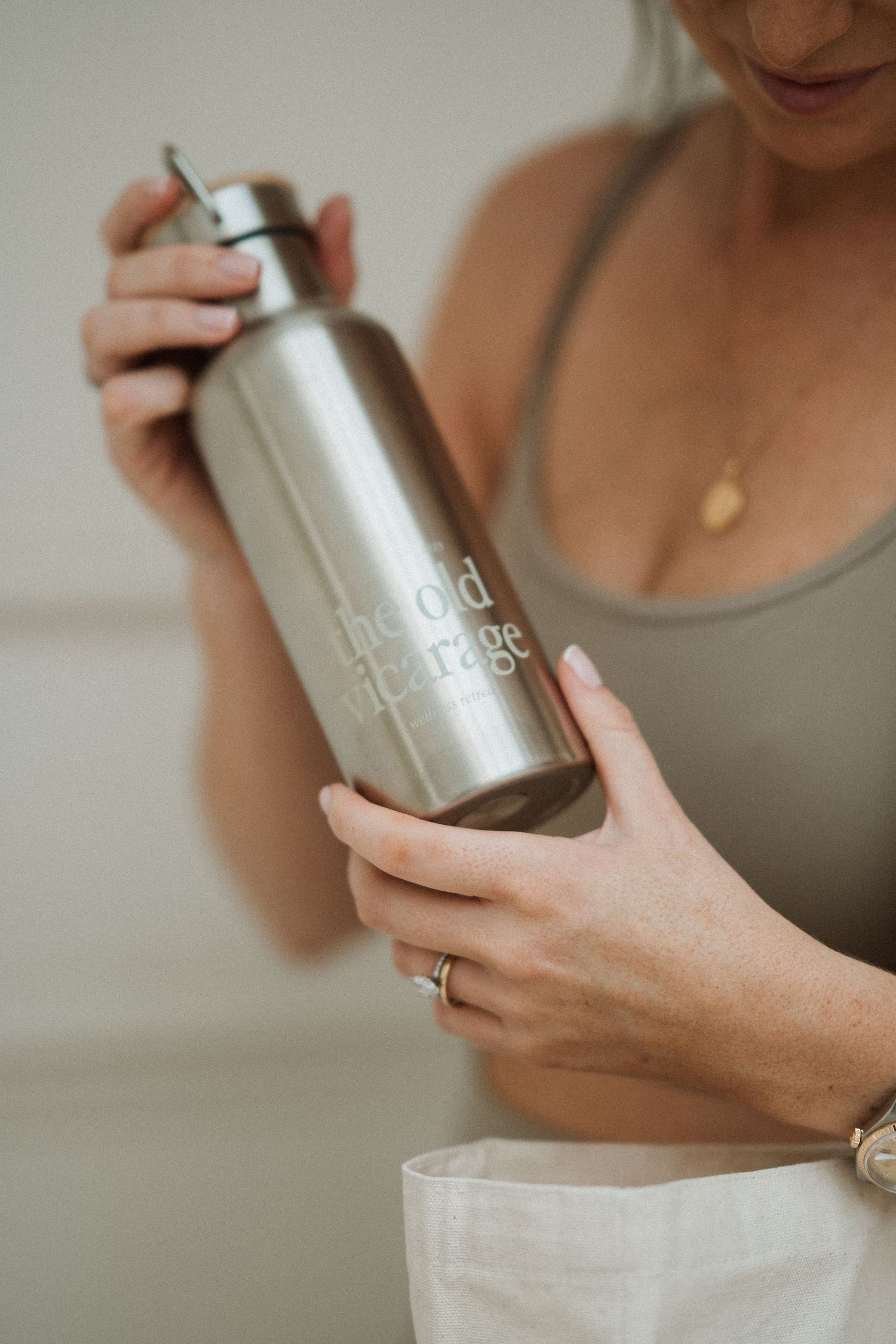 the old vicarage branded flask