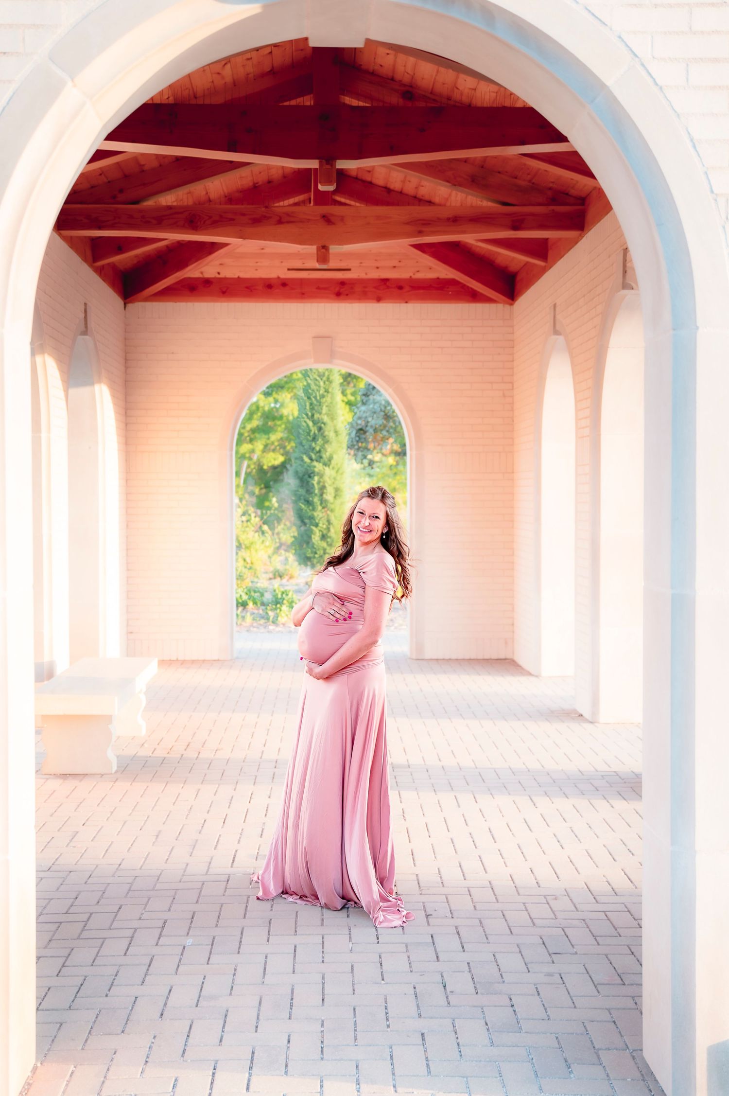Maternity Woodward Park Arches Tulsa Oklahoma Photographer Pink Dress