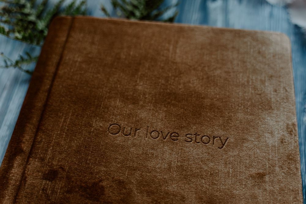 a close up image of a velvet covered album.