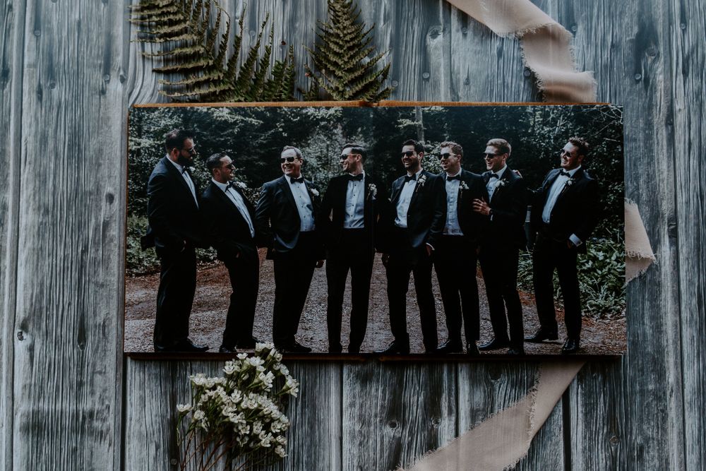 a close up image of a centre fold spread in an album.
