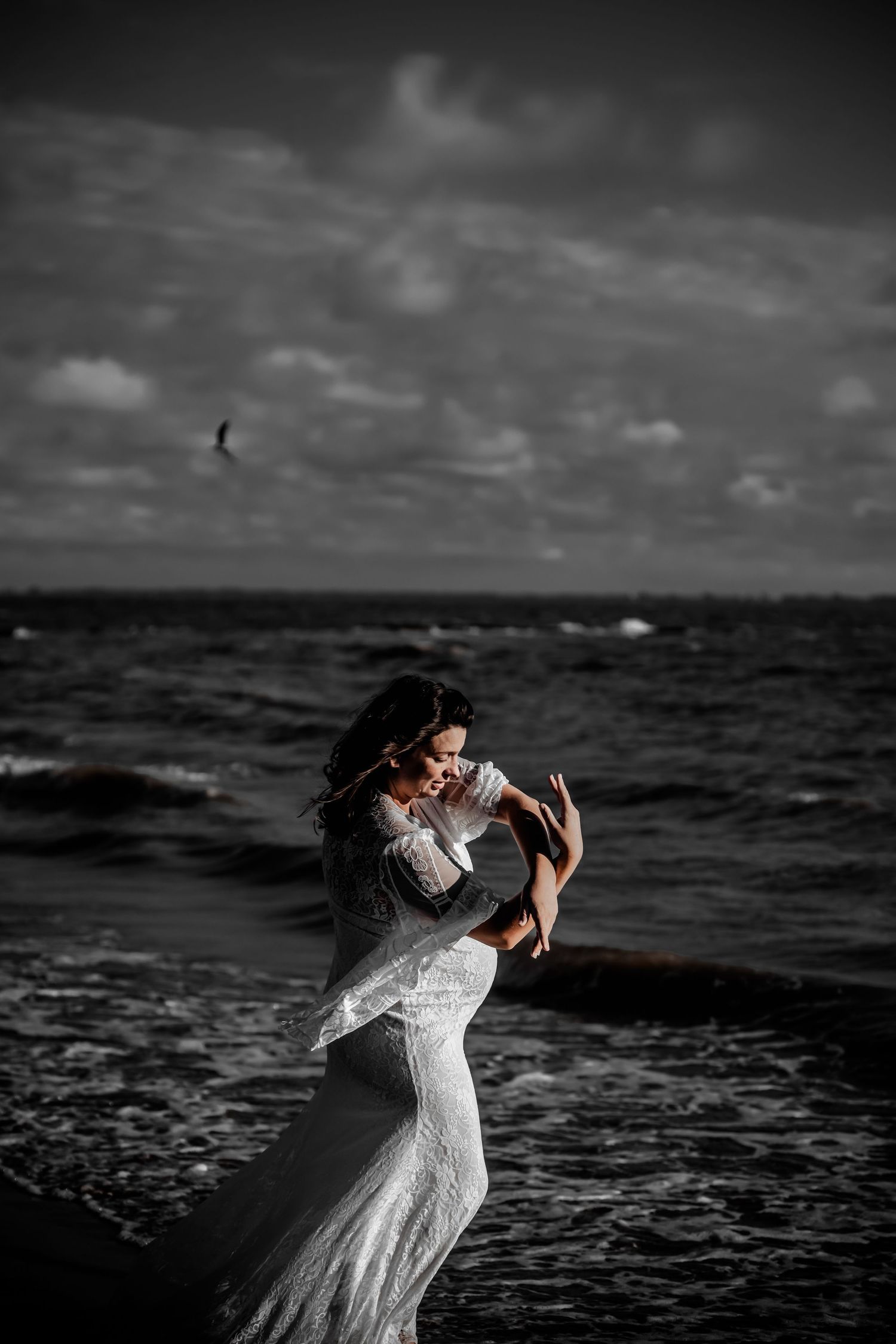 Portrait artistique Art Signature Jennifer Lescouët Grossesse Plage
Photographe Sourde Portraitiste de France Charente-Maritime