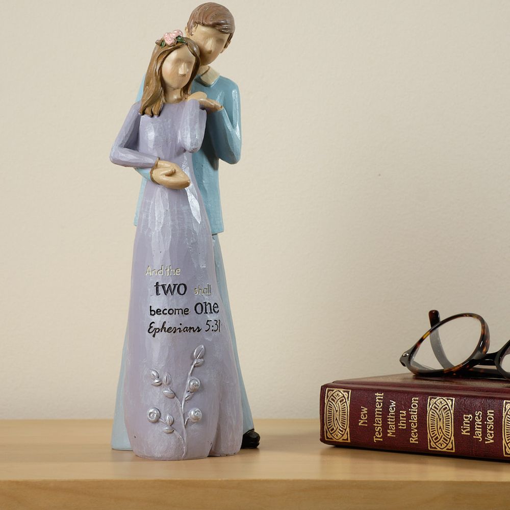 Amazon Seller product real life shot. Ceramic statue "When Two Shall Become One".