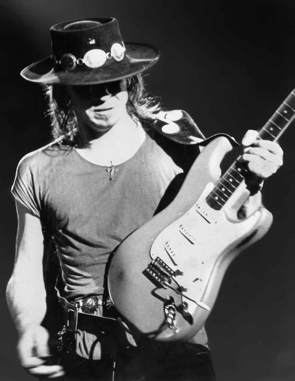 Concert Photography Stevie Ray Vaughan, Houston Tx maybe 1982