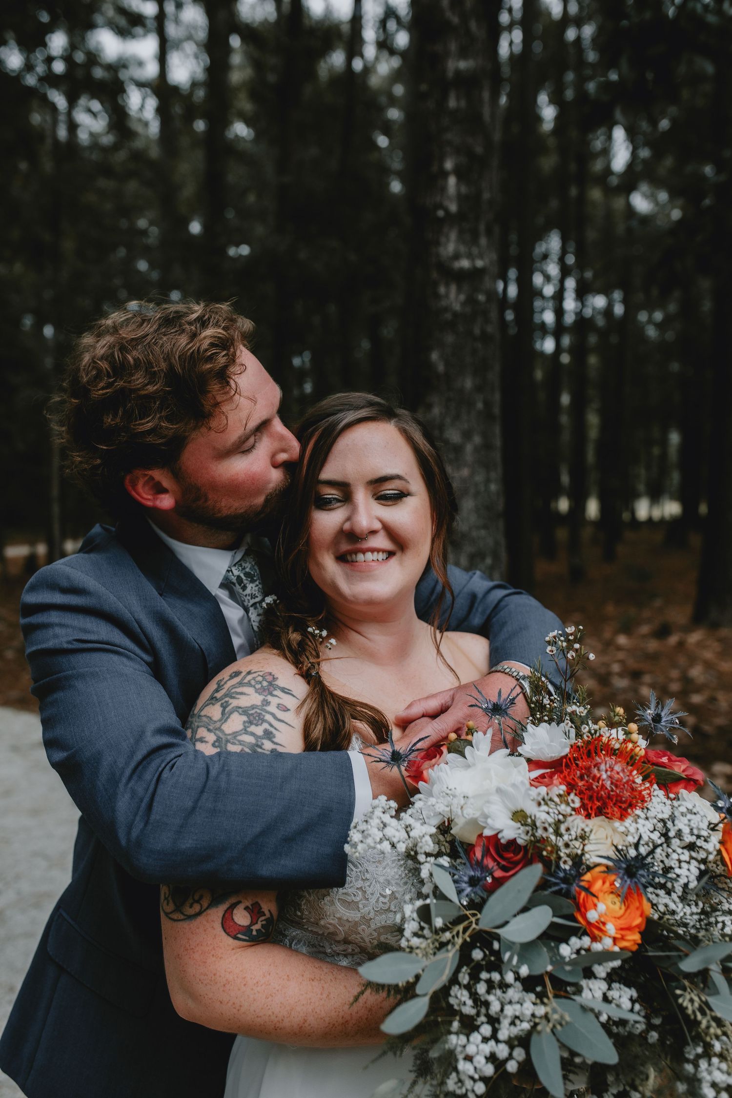 Newlyweds at Pineland Place share a sweet moment