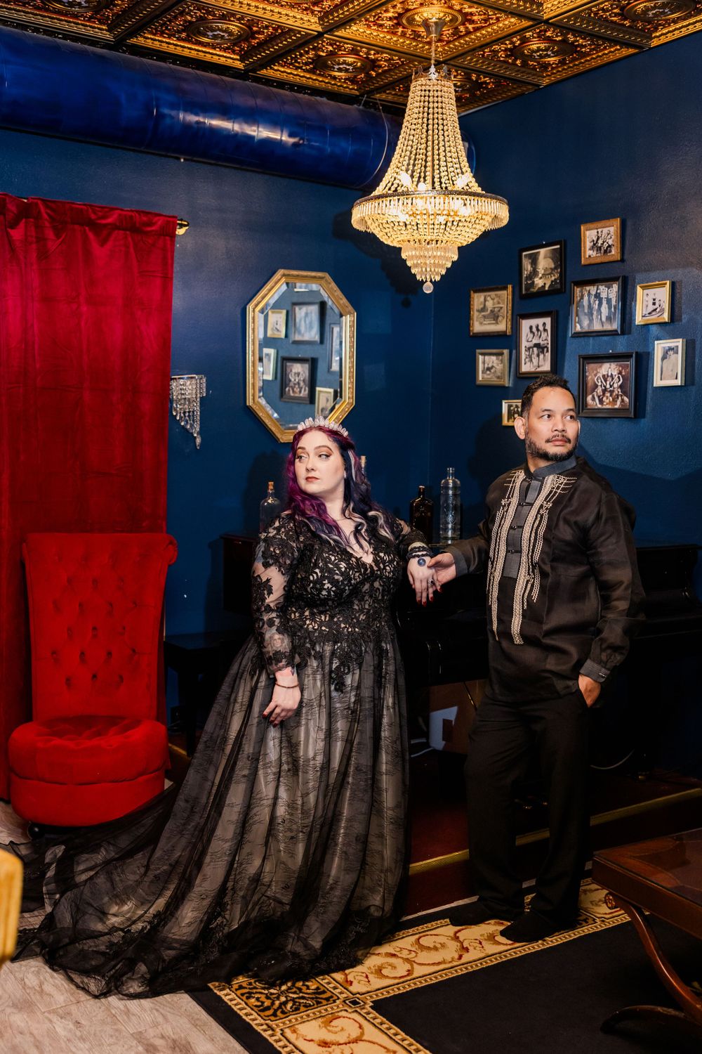 moody wedding portrait