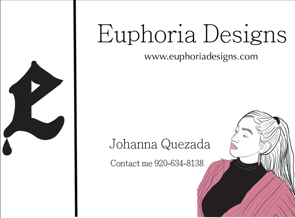 Business card for Design Applications class designed on AI