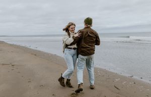 Beach Engagement Session, Conrad's Beach Nova Scotia, Canada - Charlotte Buckle Photography