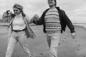 Beach Engagement Session, Conrad's Beach Nova Scotia, Canada - Charlotte Buckle Photography